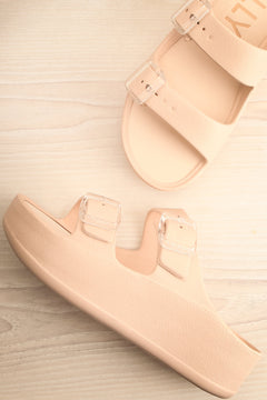 Fenix Blush Double Buckle Platform Sandals | La petite garçonne, 40