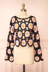 Fernanda Floral Crochet Top w/ Long Sleeves | Boutique 1861 front view