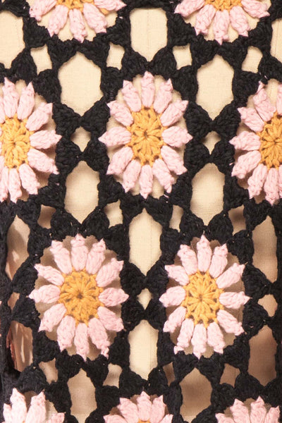 Fernanda Floral Crochet Top w/ Long Sleeves | Boutique 1861 texture