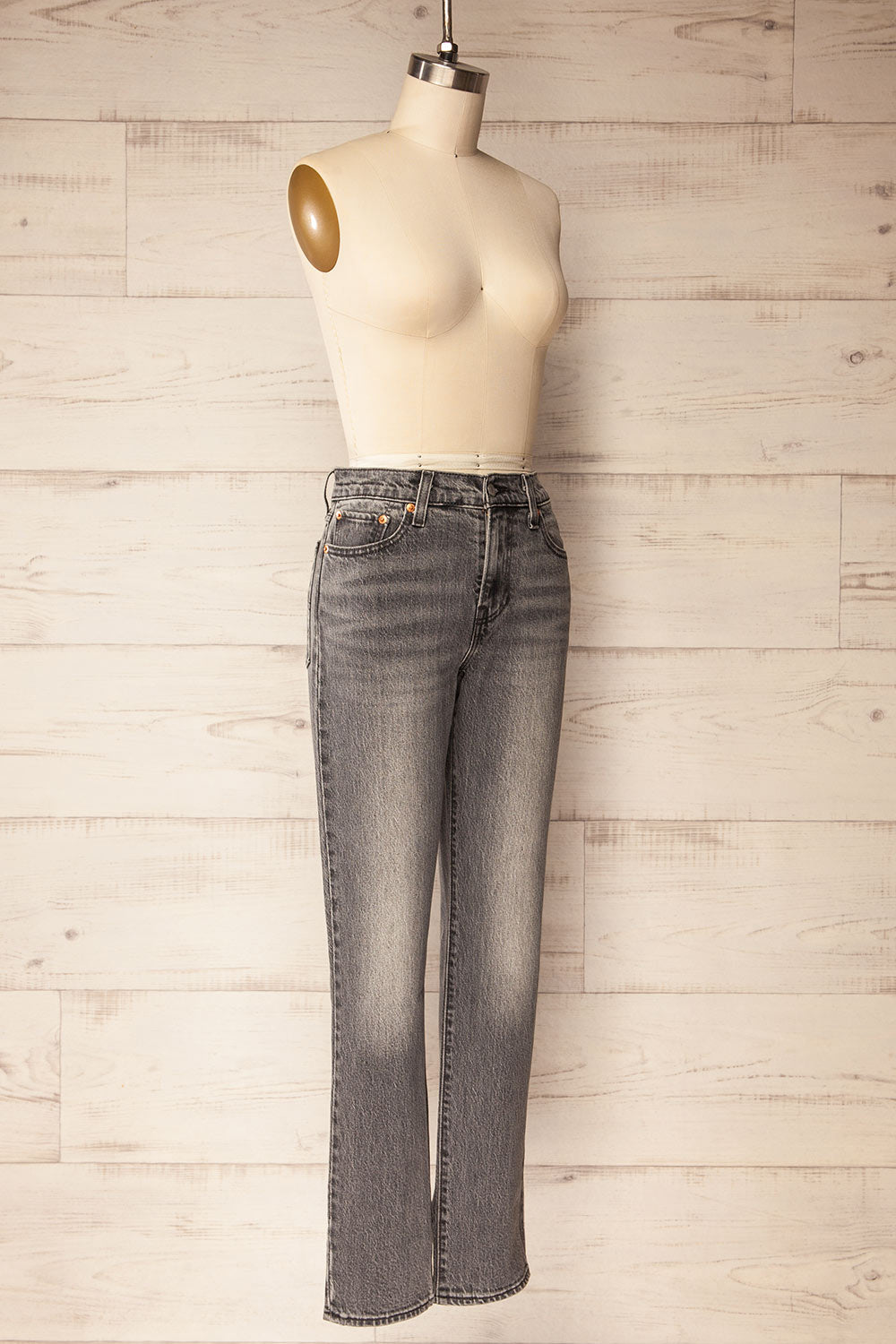 Fidenza Slim Leg Grey Denim Pants | La petite garçonne side view