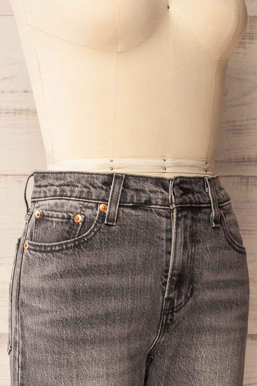 Fidenza Slim Leg Grey Denim Pants | La petite garçonne side