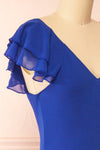 Fieria Blue Maxi Dress w/ Ruffled Sleeves | Boutique 1861 side