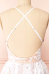 Filly Day Beige & White Velvet Pattern Dress | Boutique 1861 front close-up