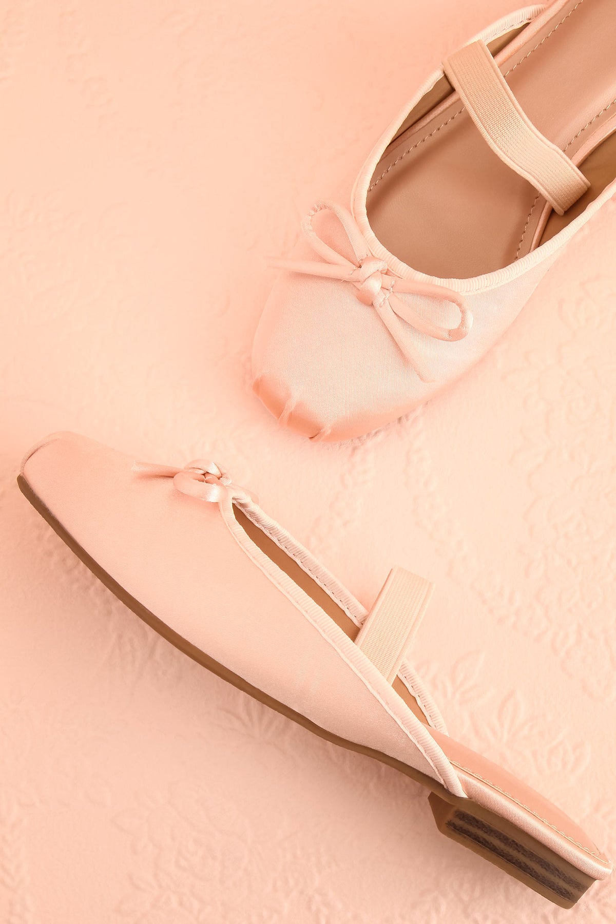 flat view of Finnian Pink Ballet Mule Flats at Boutique 1861