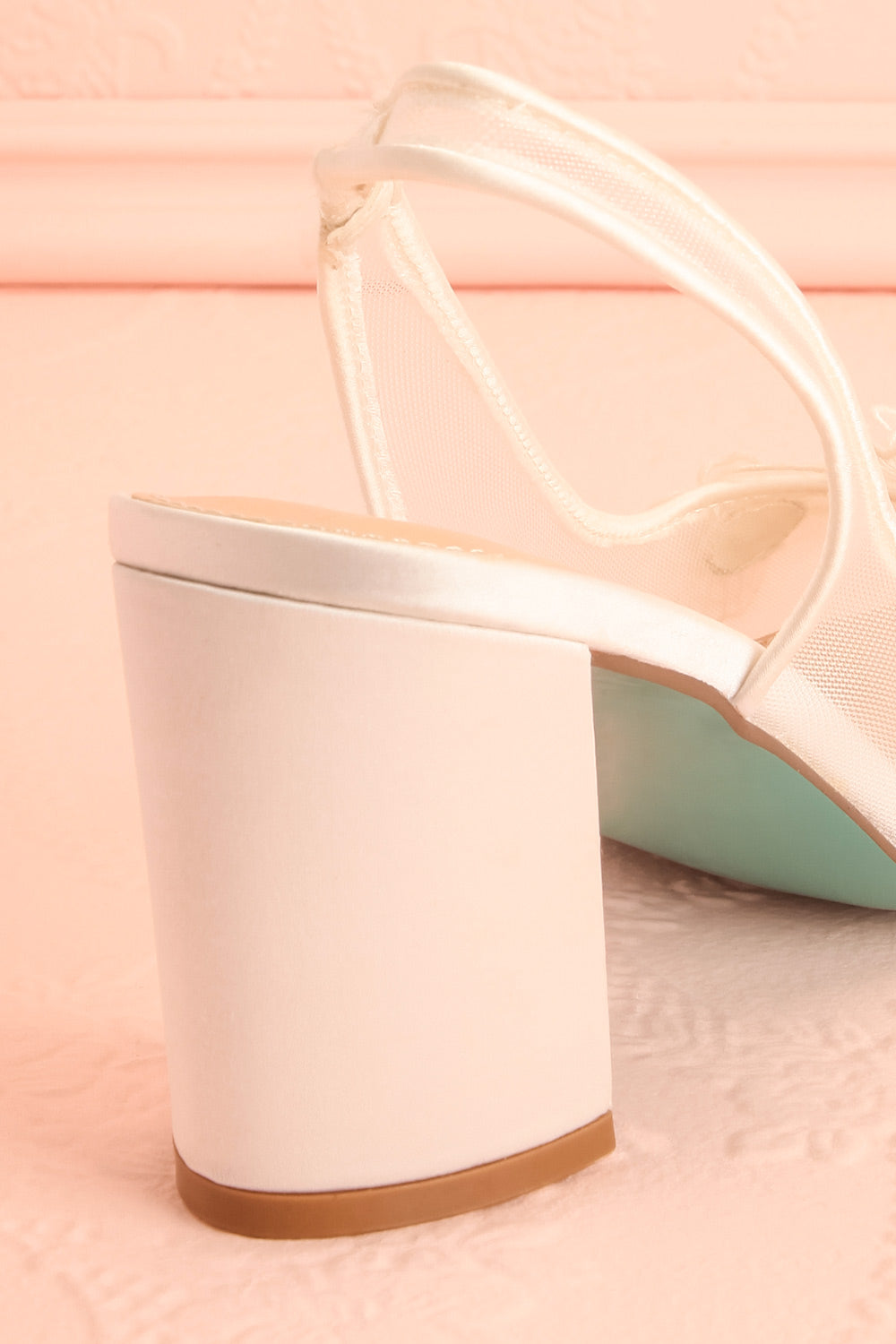 Fionna Bridal Block Heels with Floral Appliqués | Boudoir 1861 back