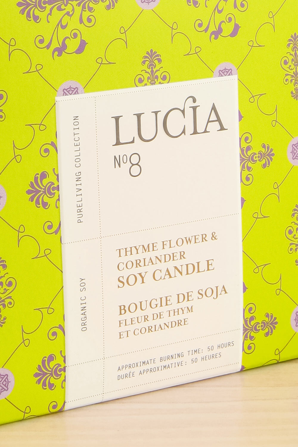 Thyme Flower and Coriander Candle by Lucia - 2 Options | Maison garçonne box close-up