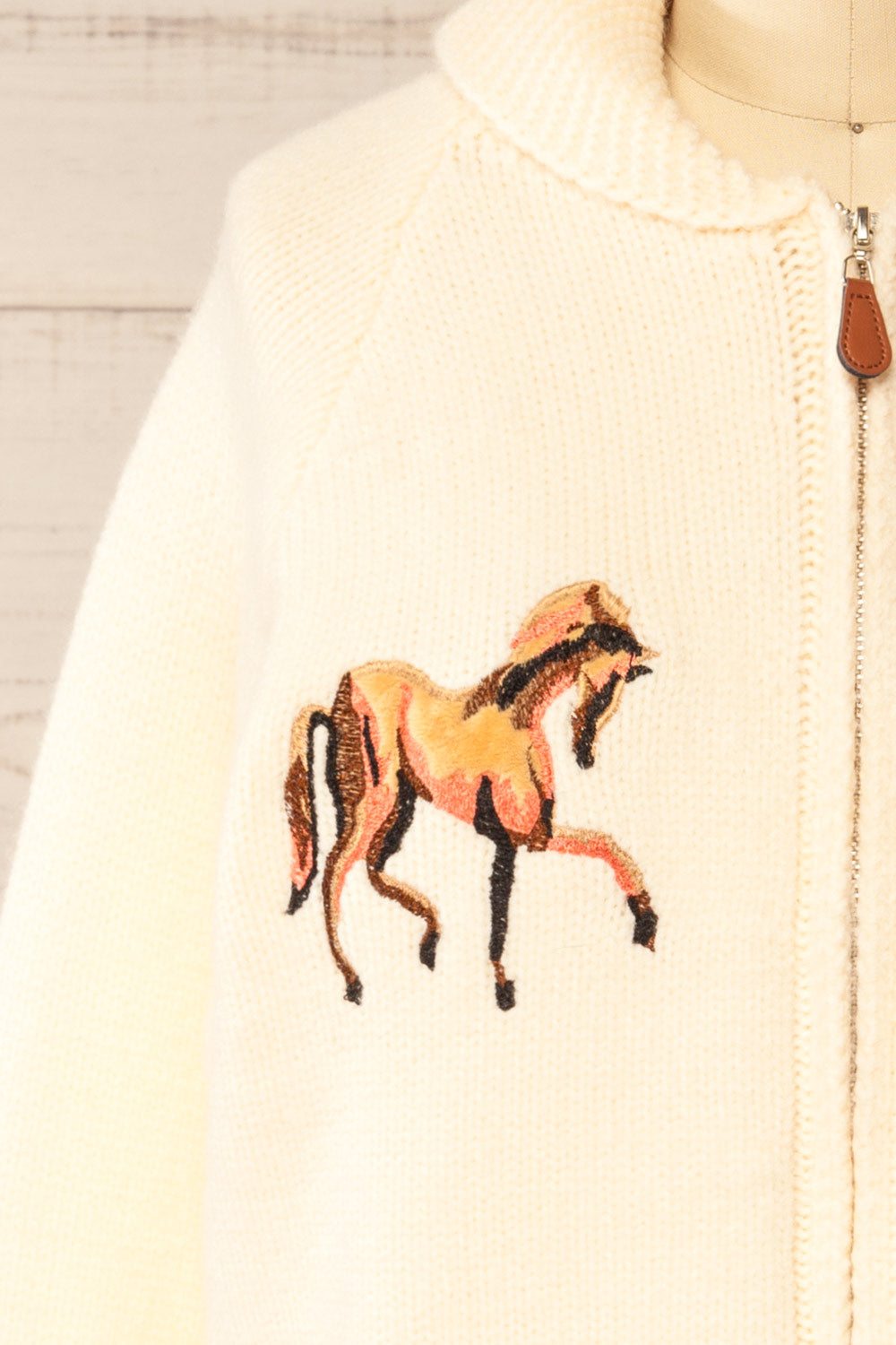 Flicka Zip-Up Jacket with Embroidered Horses | La petite garçonne front