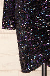 Florange Short Black One Sleeve Sequin Dress | La petite garçonne bottom
