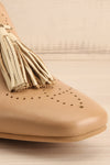 Flowur Bicolored Heeled Loafer w/ Perforations | La petite garçonne front close-up