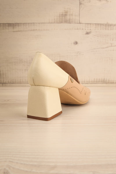 Flowur Bicolored Heeled Loafer w/ Perforations | La petite garçonne back view