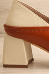 Focus Brown Bicolored Heeled Loafer | La petite garçonne side back close-up