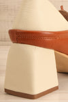 Focus Brown Bicolored Heeled Loafer | La petite garçonne back close-up