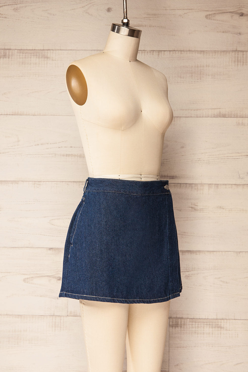 Fontana High-Waisted Denim Skort | La petite garçonne side view