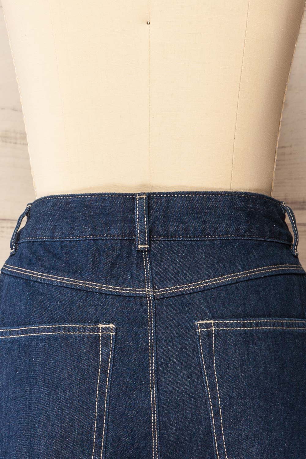 Fontana High-Waisted Denim Skort | La petite garçonne back