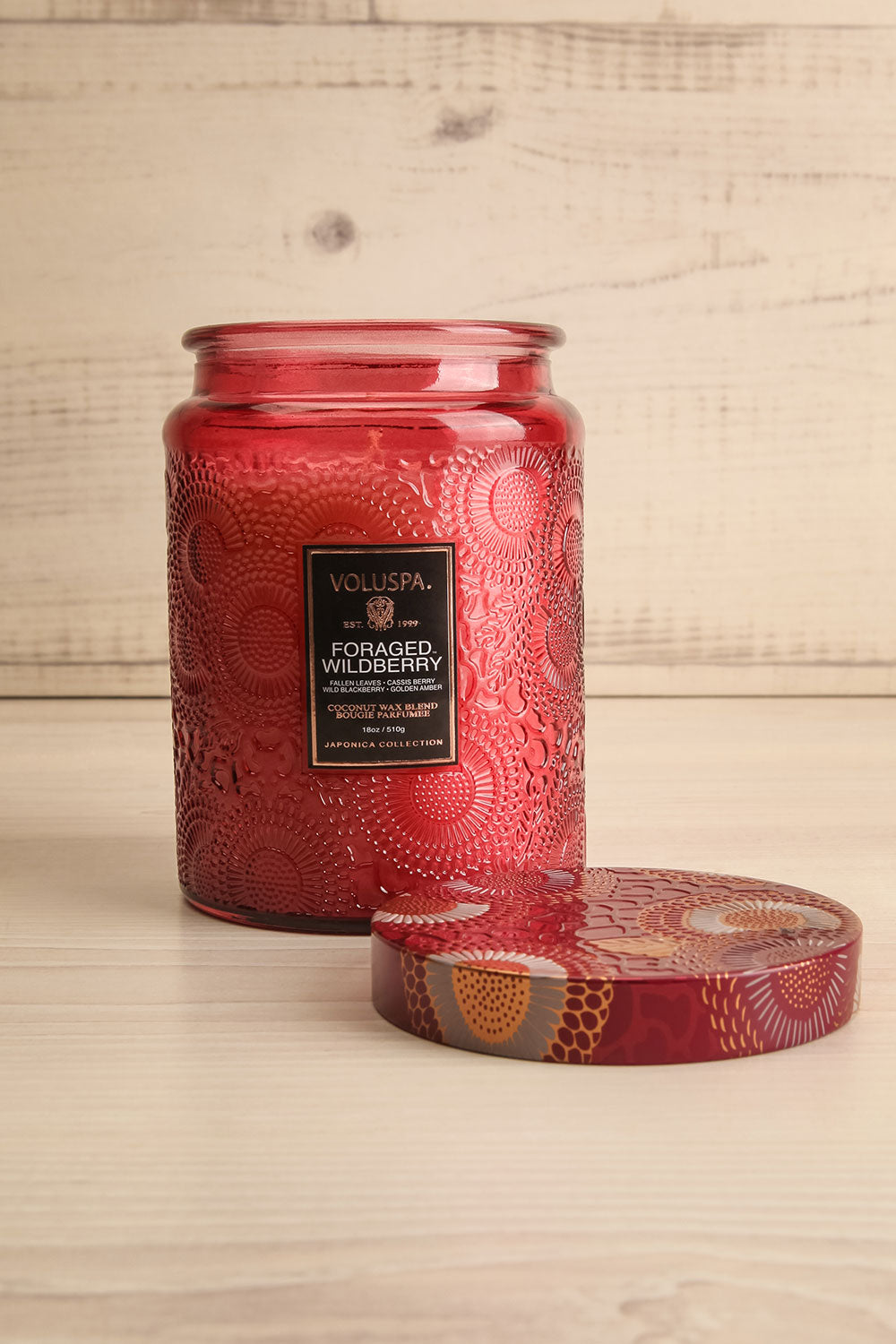 Foraged Wildberry Large Jar Candle by Voluspa | Maison garçonne open view