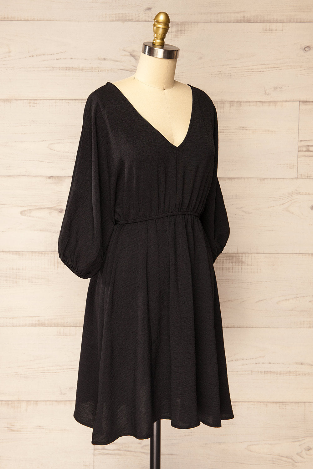 Fordwich Short Black Dress w/ Batwing Sleeves | La petite garçonne  side view