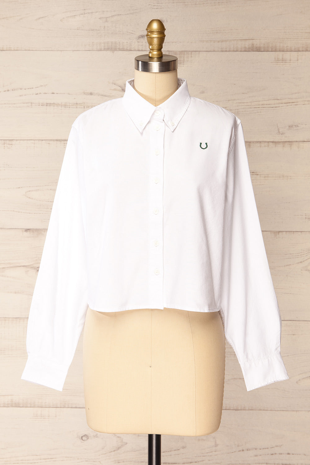 Fowlin White Shirt w/ Horseshoe Embroidery | La petite garçonne front view