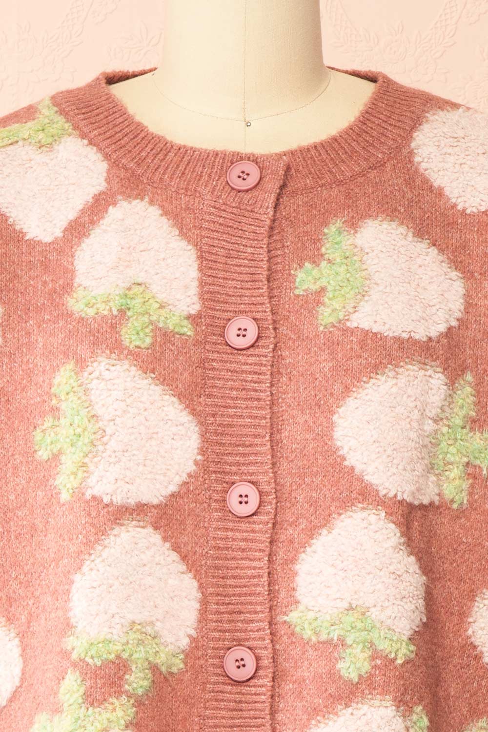 Fraisinnette Strawberries Patterned Cardigan | Boutique 1861 front