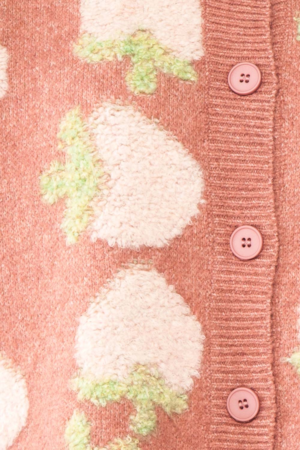Fraisinnette Strawberries Patterned Cardigan | Boutique 1861 fabric 