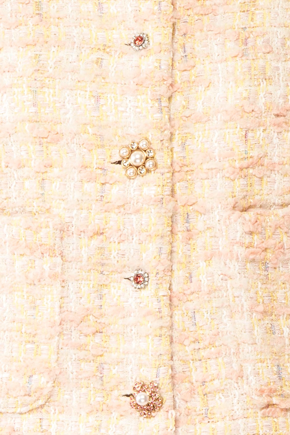 Franca Pink Tweed Sleeveless Top with Buttons | Boutique 1861 fabric 