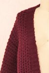 Francoise Burgundy Knit Open-Front Cardigan | Boutique 1861 front close-up