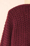 Francoise Burgundy Knit Open-Front Cardigan | Boutique 1861 back close-up