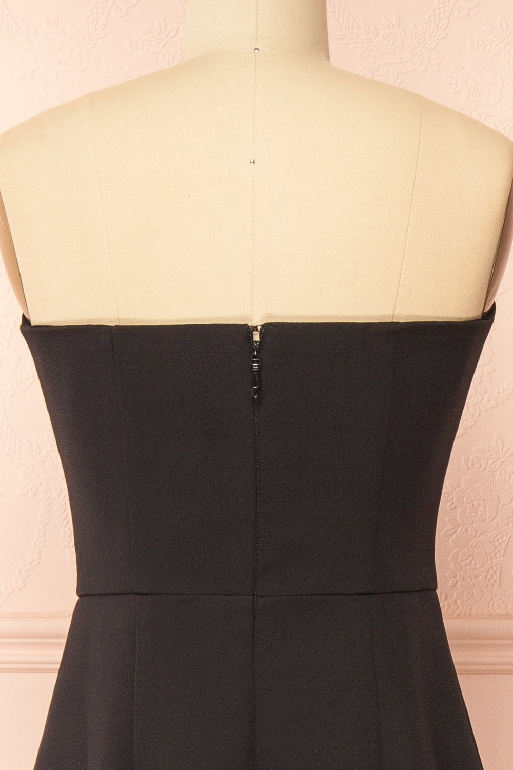 Francy Black Midi Dress with Front Slit | Boutique 1861 back