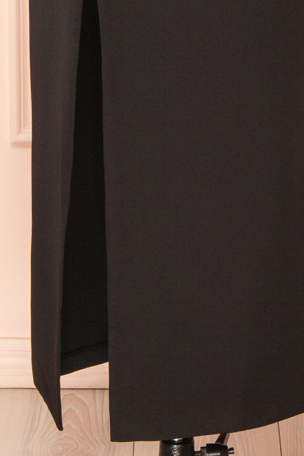 Francy Black Midi Dress with Front Slit | Boutique 1861 bottom 