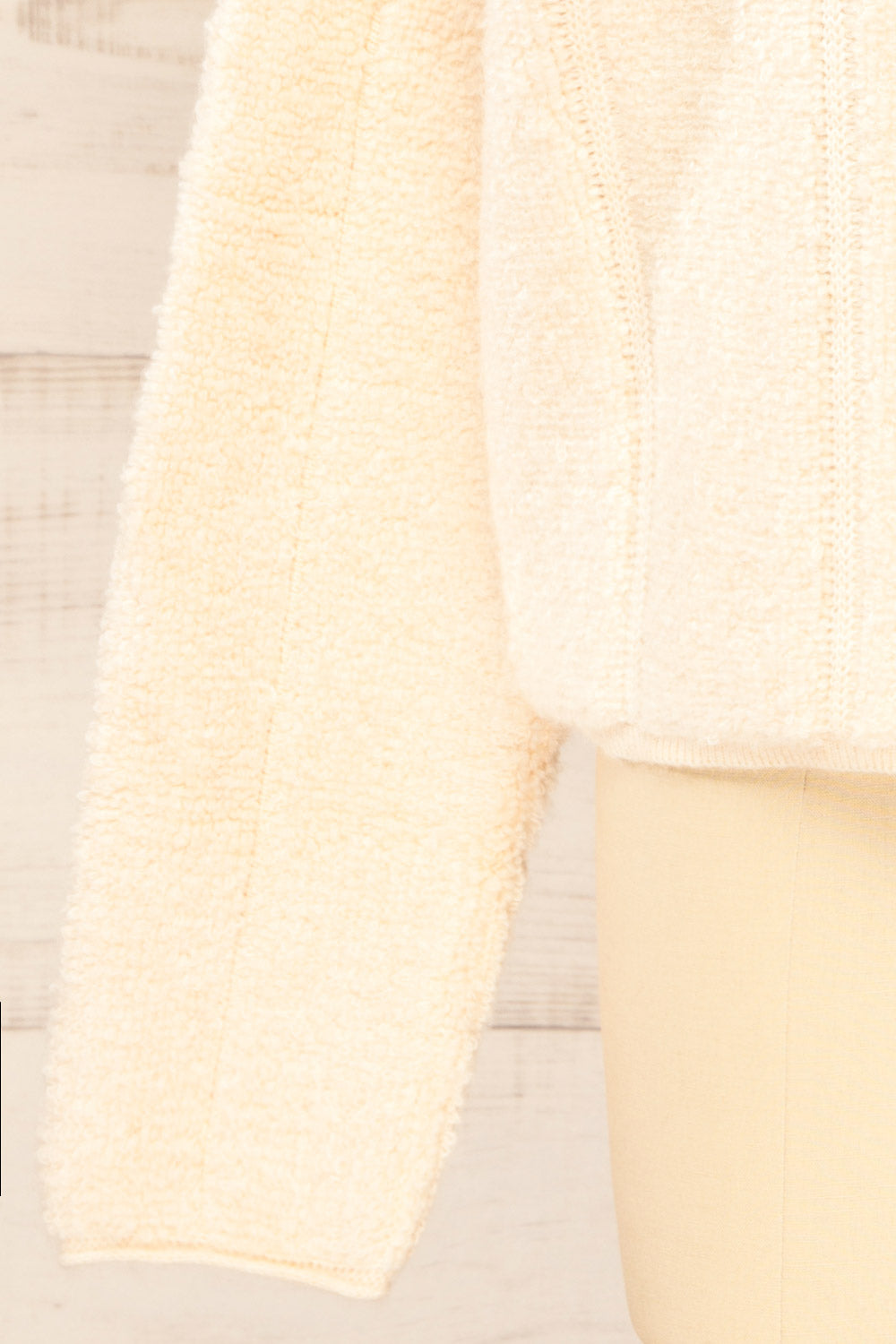 Fuji Ivory Boxy Fuzzy Jacket | La petite garçonne  bottom