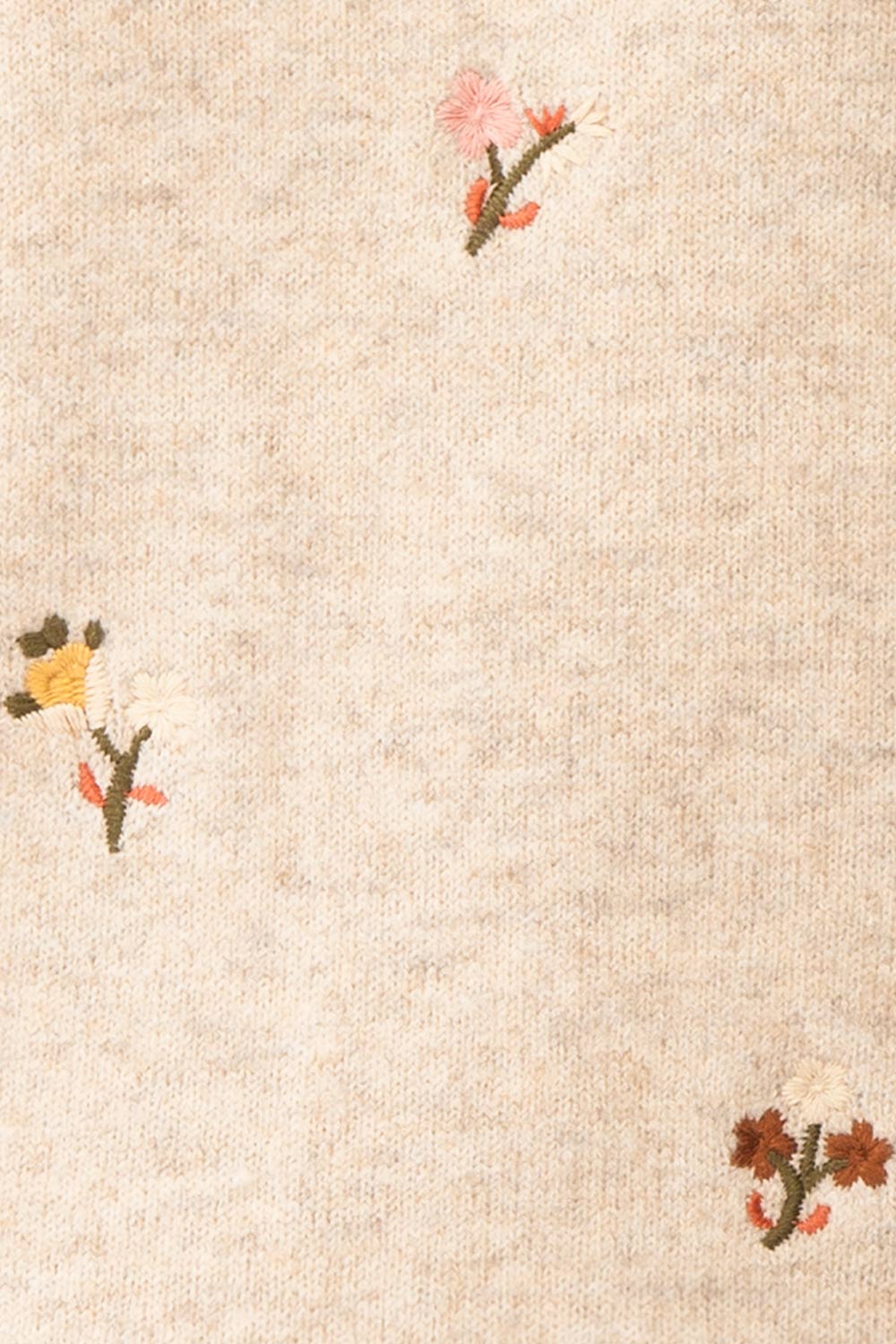 Furiosa Beige Knit Top with Embroidered Flowers | Boutique 1861 fabric
