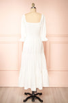 Galadriel White Midi Dress w/ Ruched Bust | Boutique 1861  back view