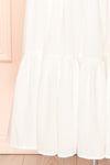 Galadriel White Midi Dress w/ Ruched Bust | Boutique 1861  bottom