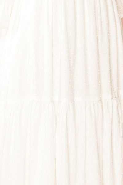 Galadriel White Midi Dress w/ Ruched Bust | Boutique 1861 fabric