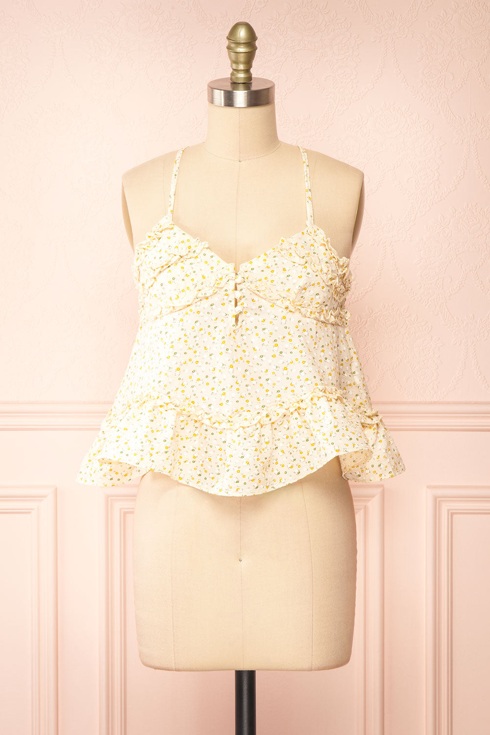Galatea Ruffled Floral Cami Top | Boutique 1861 front view