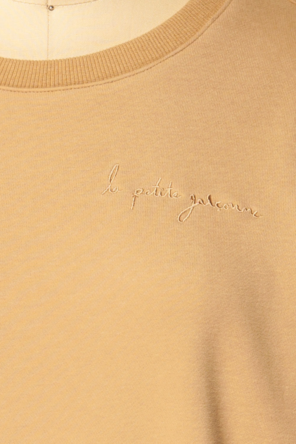 Galway Beige Exclusive La petite garçonne Embroidered Sweatshirt| La petite garçonne fabric 