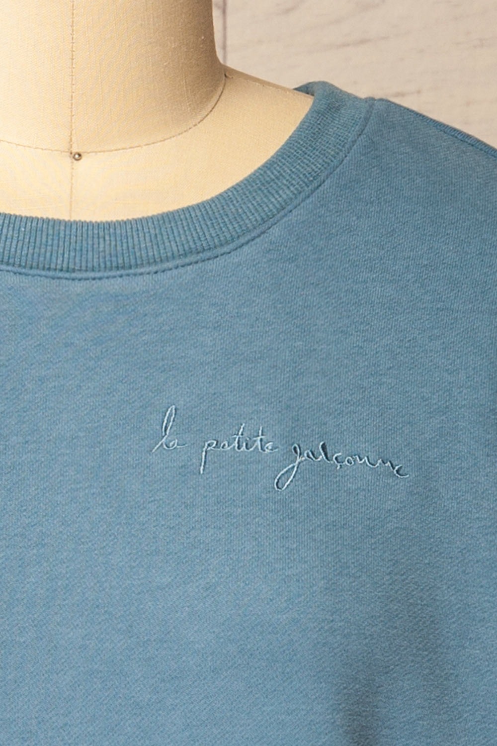 Galway Blue Exclusive La petite garçonne Embroidered Sweatshirt | La petite garçonne fabric 