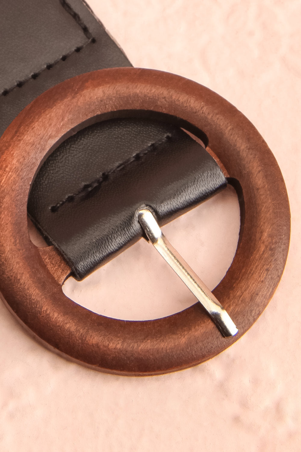 Gaperon Black Faux-Leather Woven Belt | Boutique 1861 flat close-up