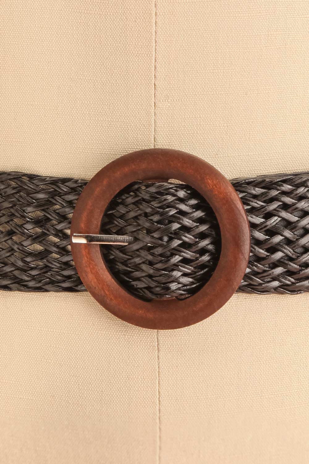 Gaperon Black Faux Leather Woven Belt Boutique 1861