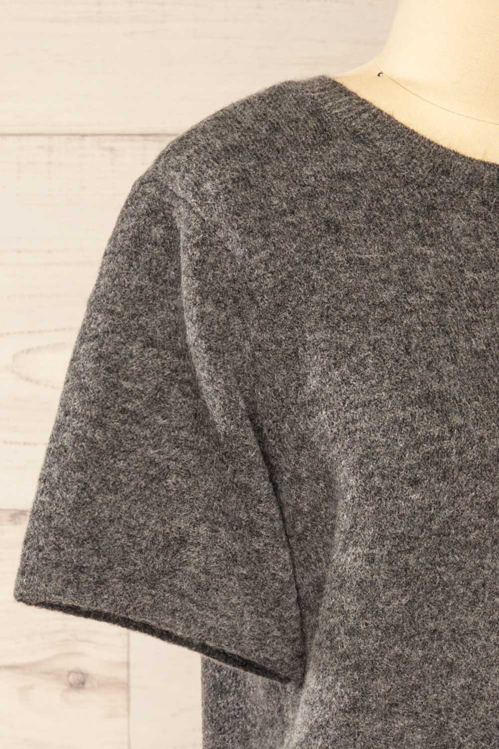 Gaspe Charcoal Soft Knit T-Shirt | La petite garçonne  side