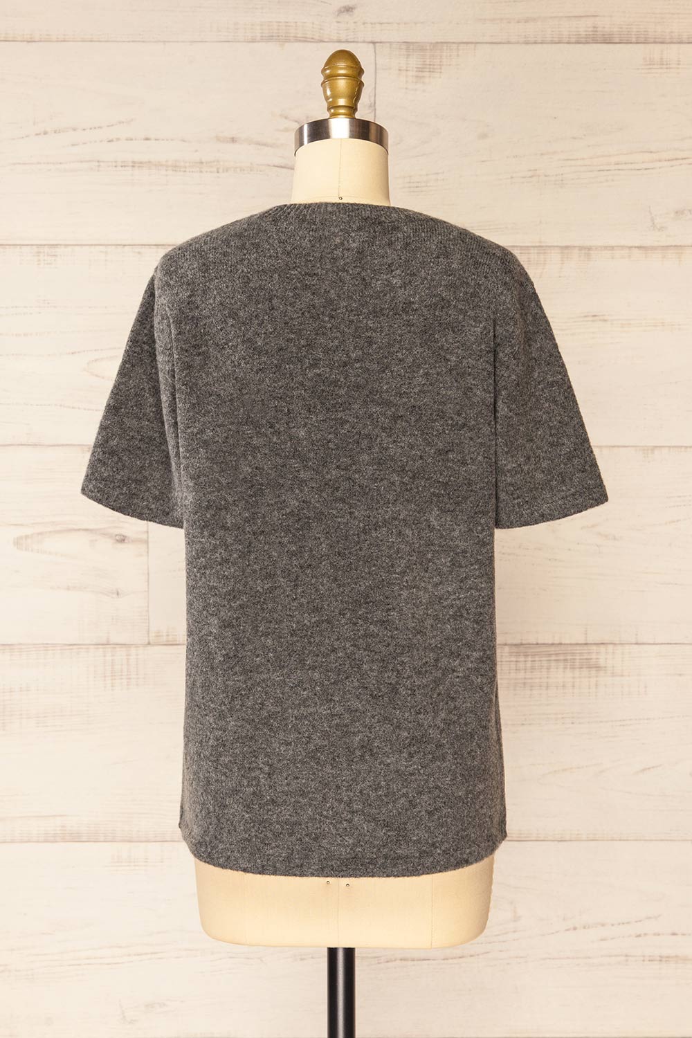 Gaspe Charcoal Soft Knit T-Shirt | La petite garçonne  back view