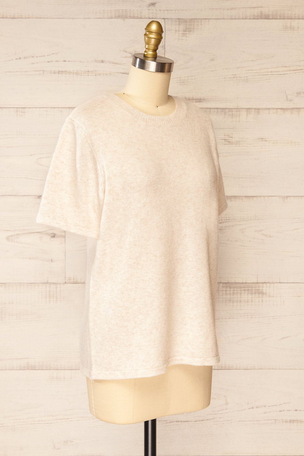 Gaspe Ivory Soft Knit T-Shirt | La petite garçonne  side view