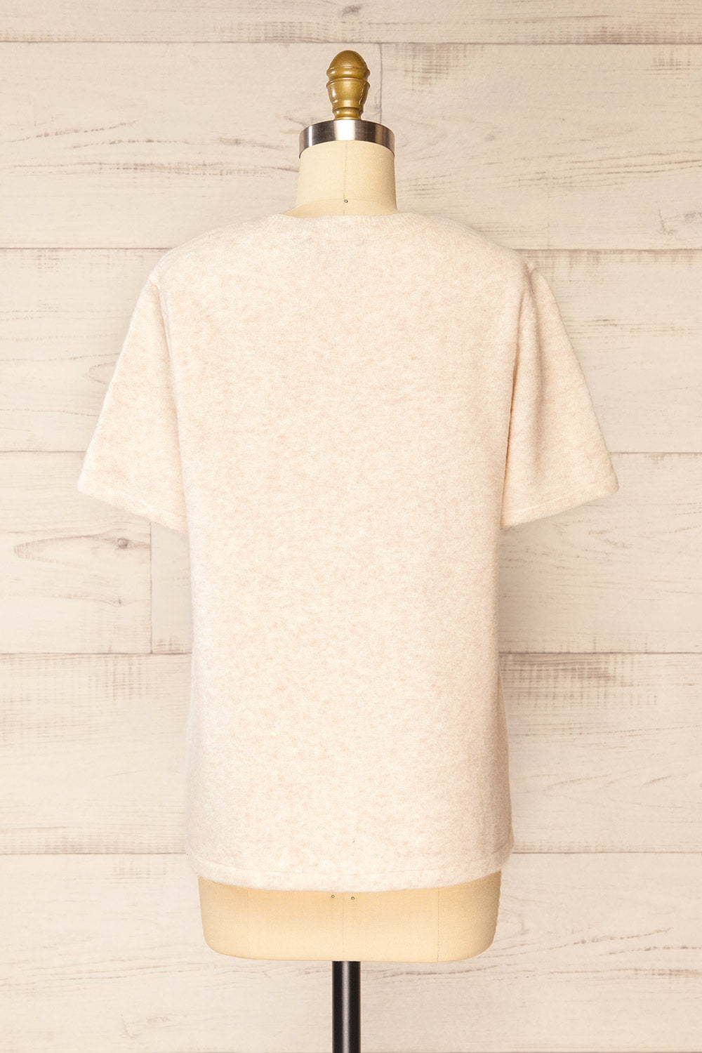 Gaspe Ivory Soft Knit T-Shirt | La petite garçonne back view