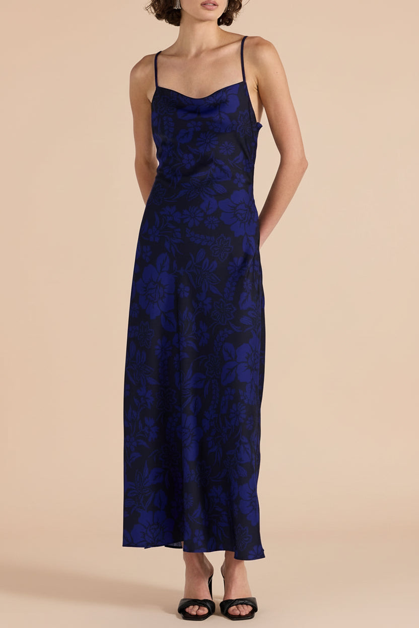 Gatlin Floral Maxi Dress w/ Cowl Neck | La petite garçonne on model