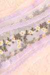 Geira Lilac Sheer Lace Flower Crew Socks | Boutique 1861 details