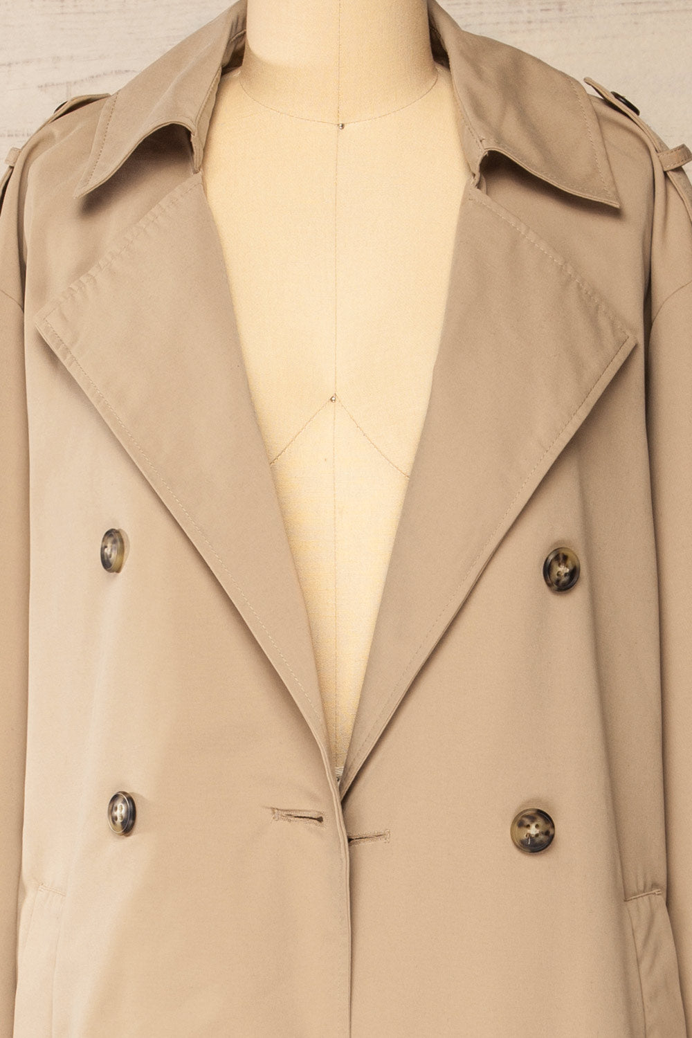 Gembloux Beige Double Breasted Trench Coat | La petite garçonne