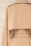 Gembloux Beige Double Breasted Trench Coat | La petite garçonne back close-up