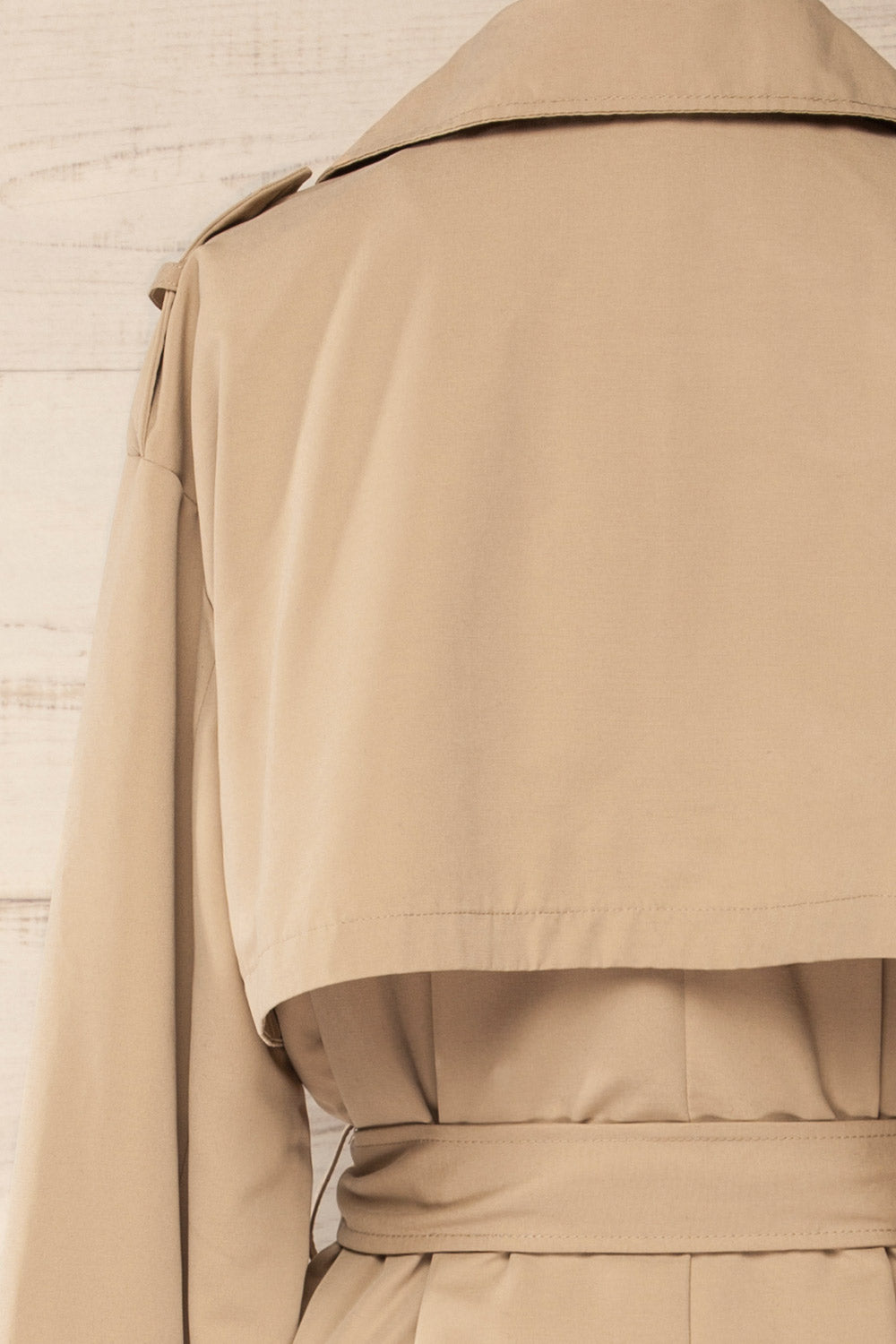 Gembloux Beige Double Breasted Trench Coat | La petite garçonne back