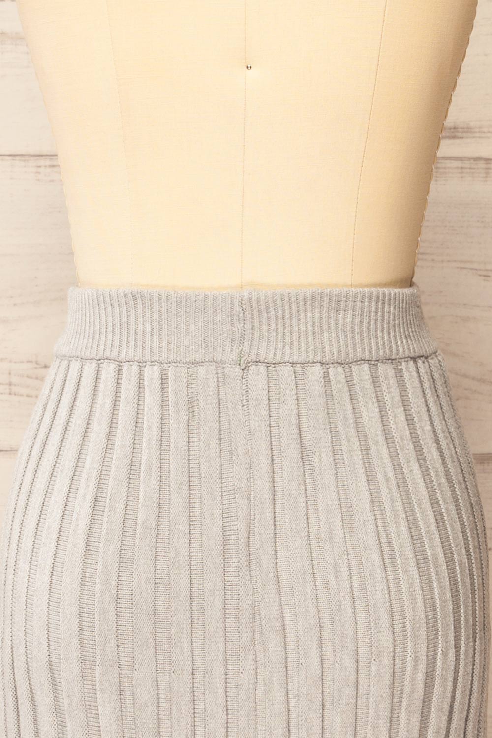 Geneina Long Grey Knitted Skirt | La petite garçonne back