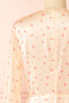 Georgia Short Satin Floral Pink Dress | Boutique 1861  back
