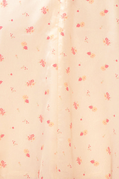 Georgia Short Satin Floral Pink Dress | Boutique 1861  fabric